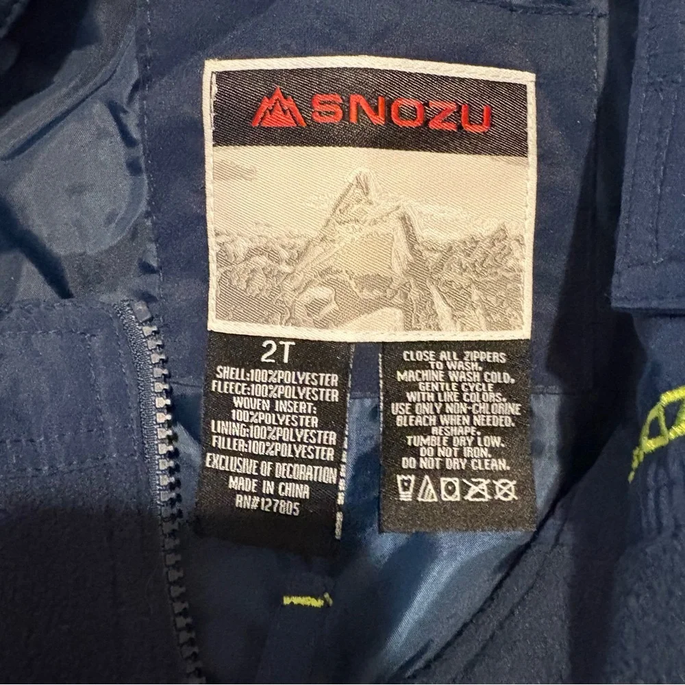SNOZU Navy Blue Snow Bibs Pants Size 2T‎